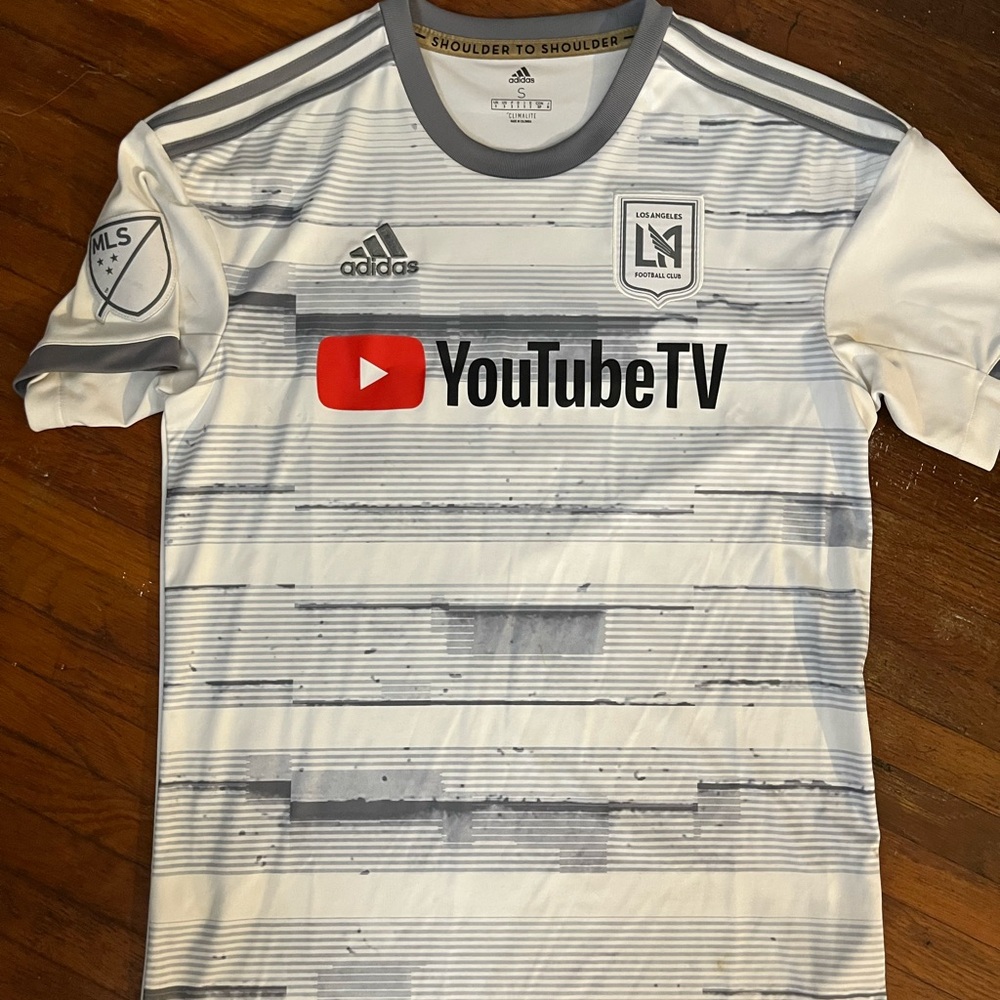 Adidas LAFC Gray and White Climalite Jersey